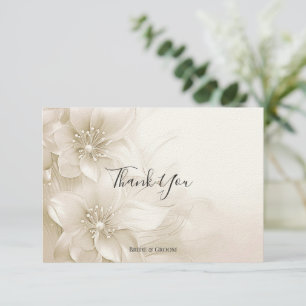 Elegant Ivory White Blume Danke Karte