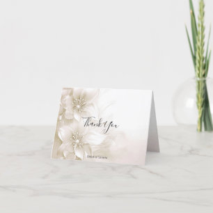 Elegant Ivory White Blume Danke Karte
