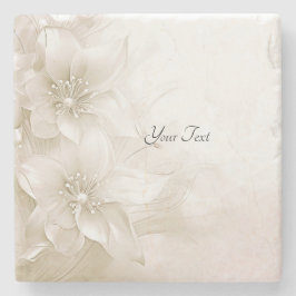 Elegant Ivory White Blume Stone Untersetzer