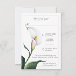 Elegant Ivory White Calla Lily Wedding RSVP Karte