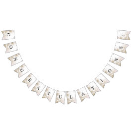 Elegant Ivory White Flowers Bunting Flag Wimpelkette