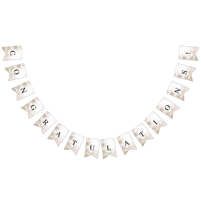 Elegant Ivory White Flowers Bunting Flag Wimpelkette (Alle)