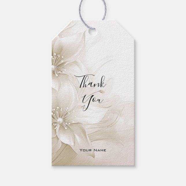 Elegant Ivory White Flowers Gift Tag Geschenkanhänger (Vorderseite)