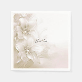 Elegant Ivory White Flowers Napkins Serviette