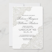 Elegant Ivory White Lace Corner Einladung Hochzeit