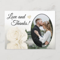 Elegant Ivory White Rose Wedding Liebe & Danke