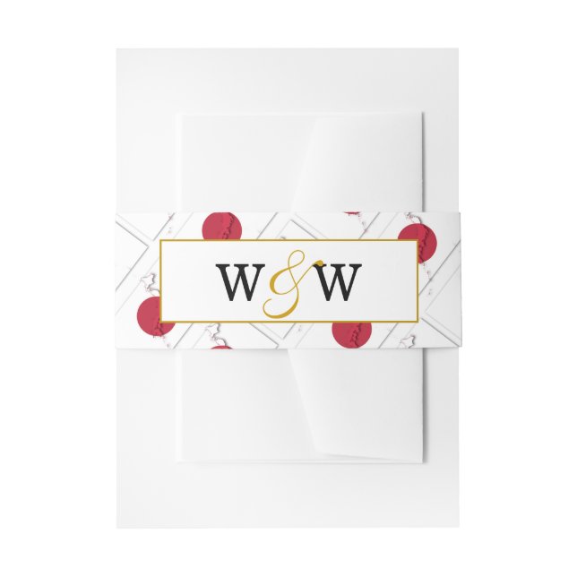 Elegant JAPAN Monogram Wedding Celebration Einladungsbanderole (Vorderseite Beispiel)