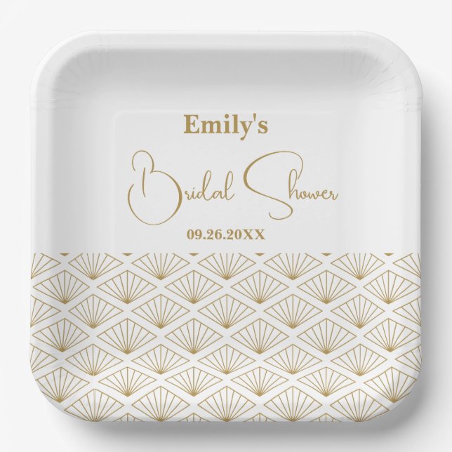 Elegant Japanese Bridal Shower Pappteller (Vorderseite)