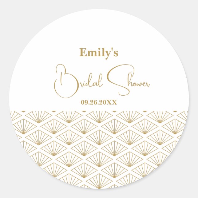 Elegant Japanese Bridal Shower Runder Aufkleber (Vorderseite)
