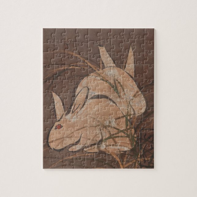 Elegant Japanese Edo Period Rabbits Jigsaw Puzzle (Vertikal)