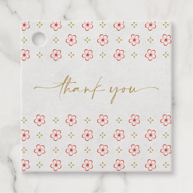 Elegant Japanese Plum Blossom  Geschenkanhänger (Vorderseite)