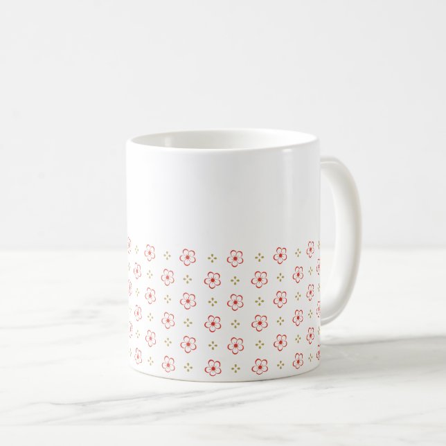 Elegant Japanese Plum Blossom  Kaffeetasse (VorderseiteRechts)