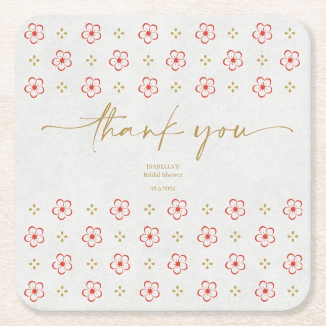 Elegant Japanese Plum Blossom Rechteckiger Pappuntersetzer (Vorderseite)