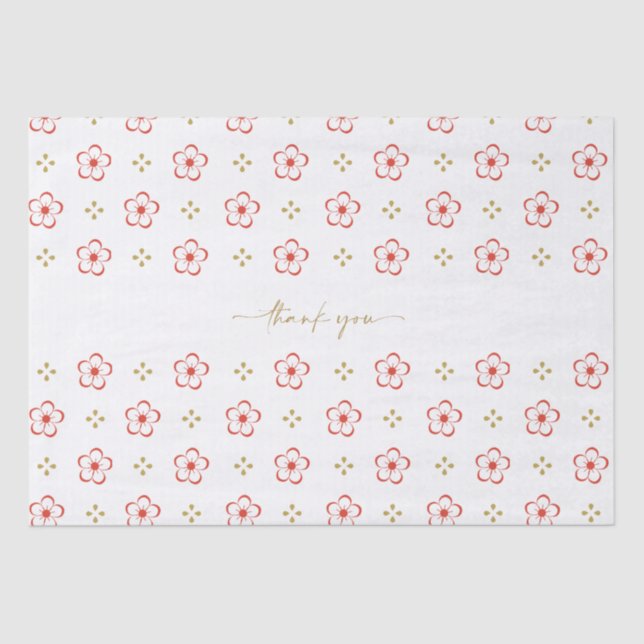 Elegant Japanese Plum Blossom  Seidenpapier (Vorderseite)