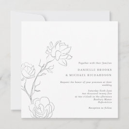 Elegant Jasmine Branch Square Einladung zur Hochze