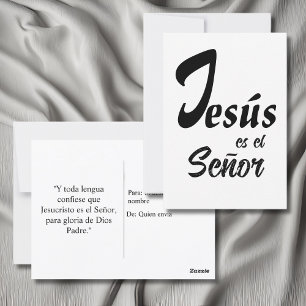 Elegant Jesus es el Señor Black & White Modern Postkarte
