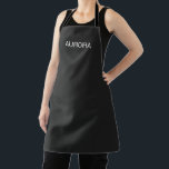 Elegant Jet Black Personalisiert Name - Schürze<br><div class="desc">Mit dieser vollschwarzen Schürze im Vollvertrieb kochen, backen oder stilvoll kreieren, mit einem schicken minimalistischen Design und Ihrem personalisierten Namen (wie Aurora) in einem anmutigen Schriftart. Diese Schürze ist sowohl für Komfort als auch für Mode konzipiert und macht einen schönen Eindruck in jeder Küche oder im kreativen Raum. Ideal für...</div>