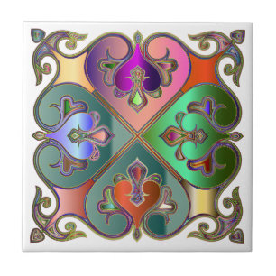 Elegant Jewel-Tone Arabesque Abstrakt Personalisie Fliese