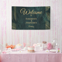 Elegant Joint Double Birthday Twin Banner