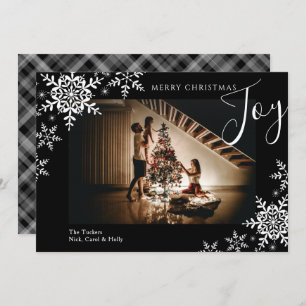 Elegant Joy Snowflakes Kariert Frohe Weihnachten F