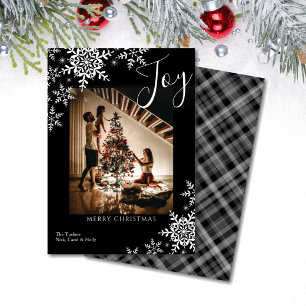 Elegant Joy Snowflakes Kariert Frohe Weihnachten F