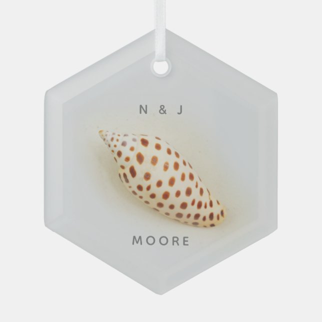 Elegant Junonia Beach Muschel  Ornament Aus Glas (Vorderseite)