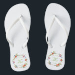 Elegant Just Married Floral Wedding | Flip Flops<br><div class="desc">For further customization,  please click the Customize button and use our design tool to modify this template. If the options are available,  you may change text and image by simply clicking on "Edit/Remove Text or Image Here" and add your own. Designed by Freepik.</div>