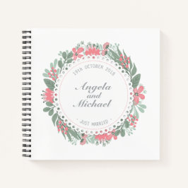 Elegant Just Married Floral Wedding | Gästebuch Notizbuch