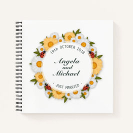 Elegant Just Married Floral Wedding | Gästebuch Notizbuch