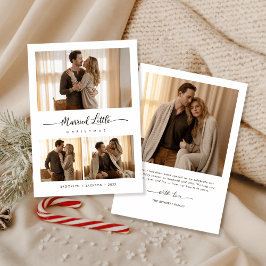 Elegant Just Married Little Christmas Photo Feiertagskarte