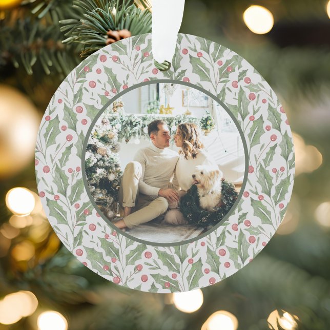 Elegant Just Married Newlywed Photo Christmas Ornament (Von Creator hochgeladen)