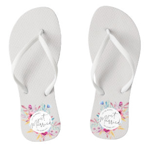 Elegant Just Married Wedding   Flip Flops
