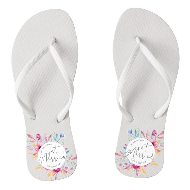 Elegant Just Married Wedding | Flip Flops (Fußbett)