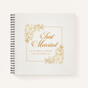 Elegant Just Married Wedding   Gästebuch Notizbuch