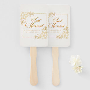 Elegant Just Married Wedding Handfächer