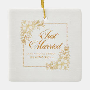 Elegant Just Married Wedding KERAMIK Keramikornament
