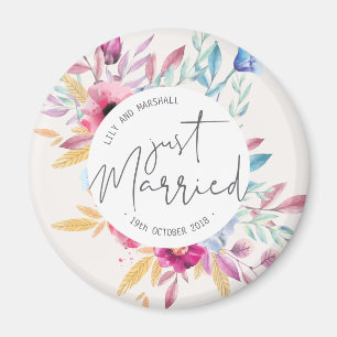 Elegant Just Married Wedding KÜHLSCHRANKMAGNET Magnet