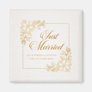 Elegant Just Married Wedding KÜHLSCHRANKMAGNET Magnet