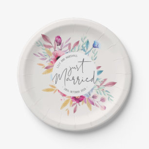 Elegant Just Married Wedding Papierplatte Pappteller