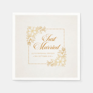 Elegant Just Married Wedding Serviette