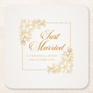 Elegant Just Married Wedding   Untersetzer Papier