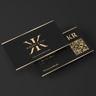 Elegant K Monogram Berufliche Ästhetik Schwarz Visitenkarte