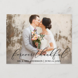 Elegant Kalligrafie Hochzeit Für Immer Dankbar Postkarte