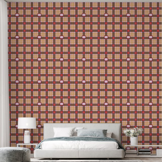 Elegant Kariert Tapete (Schlafzimmer)