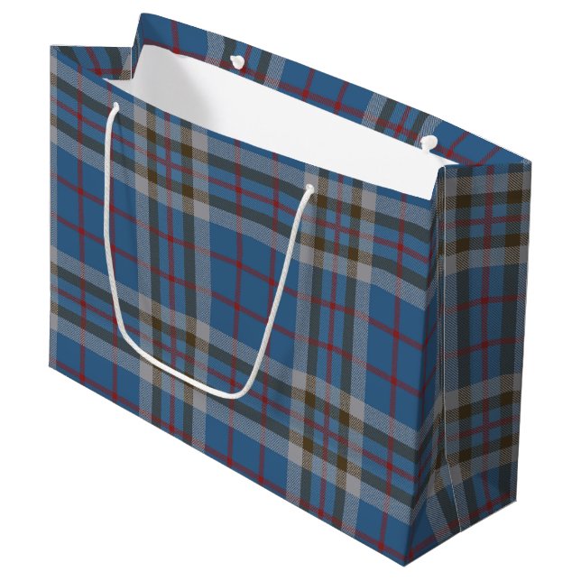 Elegant Karo Rustikal Thompson Tartan Große Geschenktüte (Vorderseite Schrägansicht)