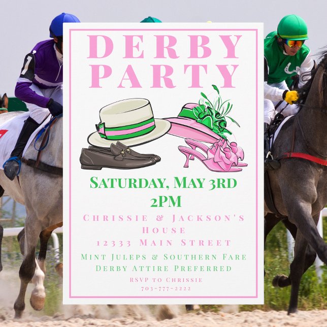 Elegant Kentucky Derby Party Hat & Heels Soiree  Einladung (Von Creator hochgeladen)