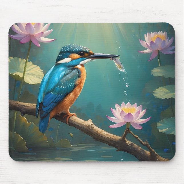 Elegant Kingfisher Bird Mousepad (Vorne)