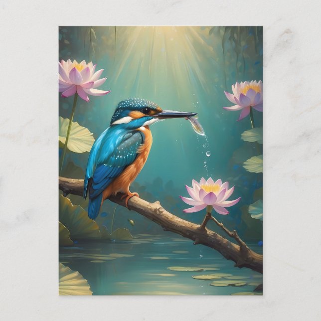 Elegant Kingfisher Bird Postkarte (Vorderseite)