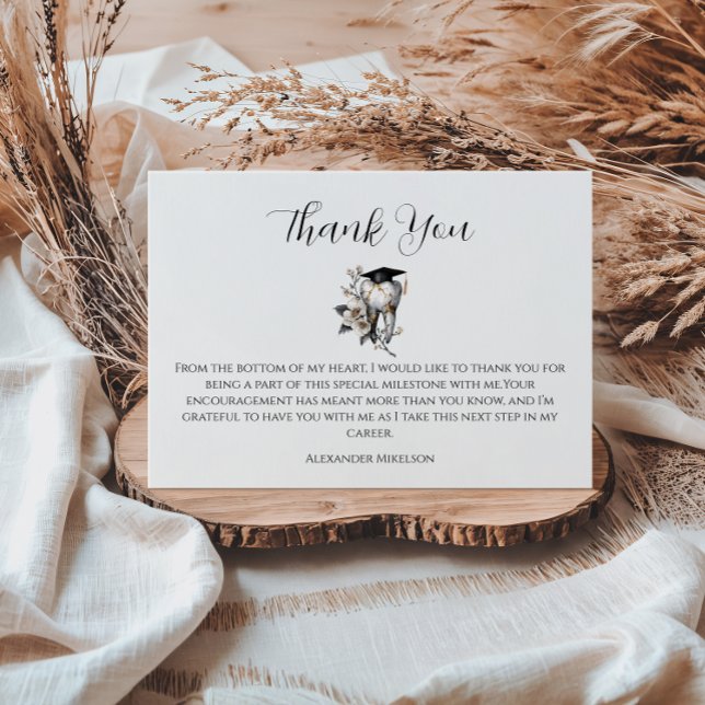 Elegant Kintsugi Floral Dental Graduation Party Dankeskarte (Von Creator hochgeladen)