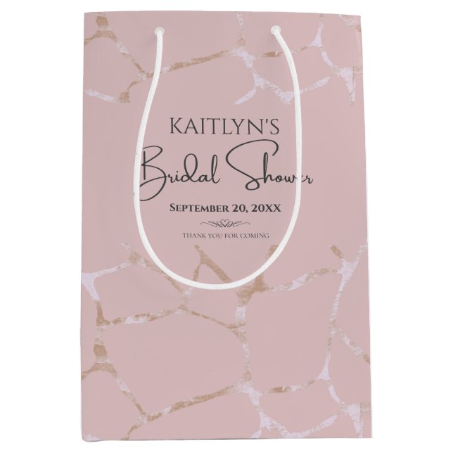 Elegant Kintsugi Pattern Brautparty Vielen Dank Mittlere Geschenktüte (Vorderseite)